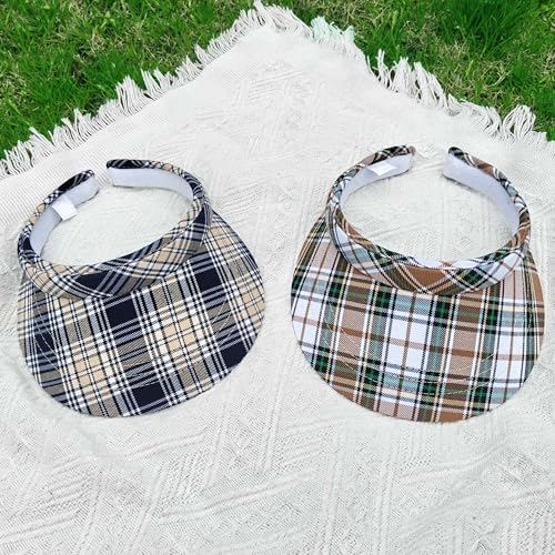 Image of 2 Pack Visor Women Men Sun Hat Clip On Visors Adjustable Sport Wide Brim Cap