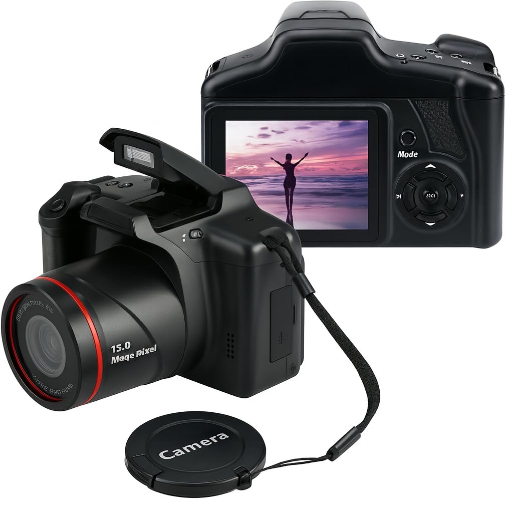 Acuvar Digital Camera, 16 Megapixel Photo Camera Mini Digital SLR Camera, CMOS Sensor 2.4“ TFT LCD Compact Camera, 16X Digital Zoom Video Camera for Children Adults Beginners