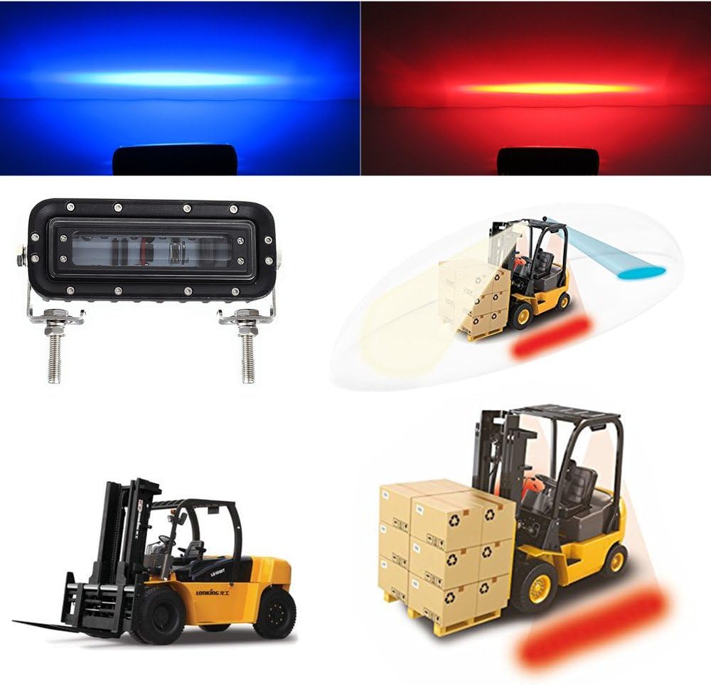SXMA 6 inch 12W Red LED Work Light, Aluminum Alloy Housing, IP68 Waterproof, Red Zona Risk Danger Area Warning Light Warehouse Fork Forklift Truck Security Indicator Safety Light