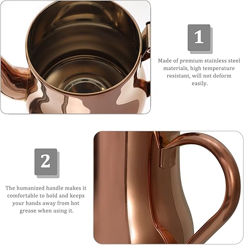 Miniatura 4 de HEMOTON Olla de aceite de acero inoxidable Contenedor de aceite para grasa de tocino, bandeja para el cuello de la permanente, bandeja de aceite de