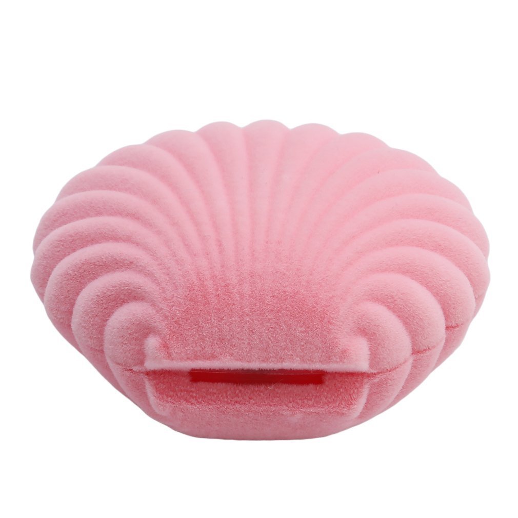 Suberde Fashion Shell Shape Jewelry Display Gift Box Case for Necklace Earrings Ring (Pink)