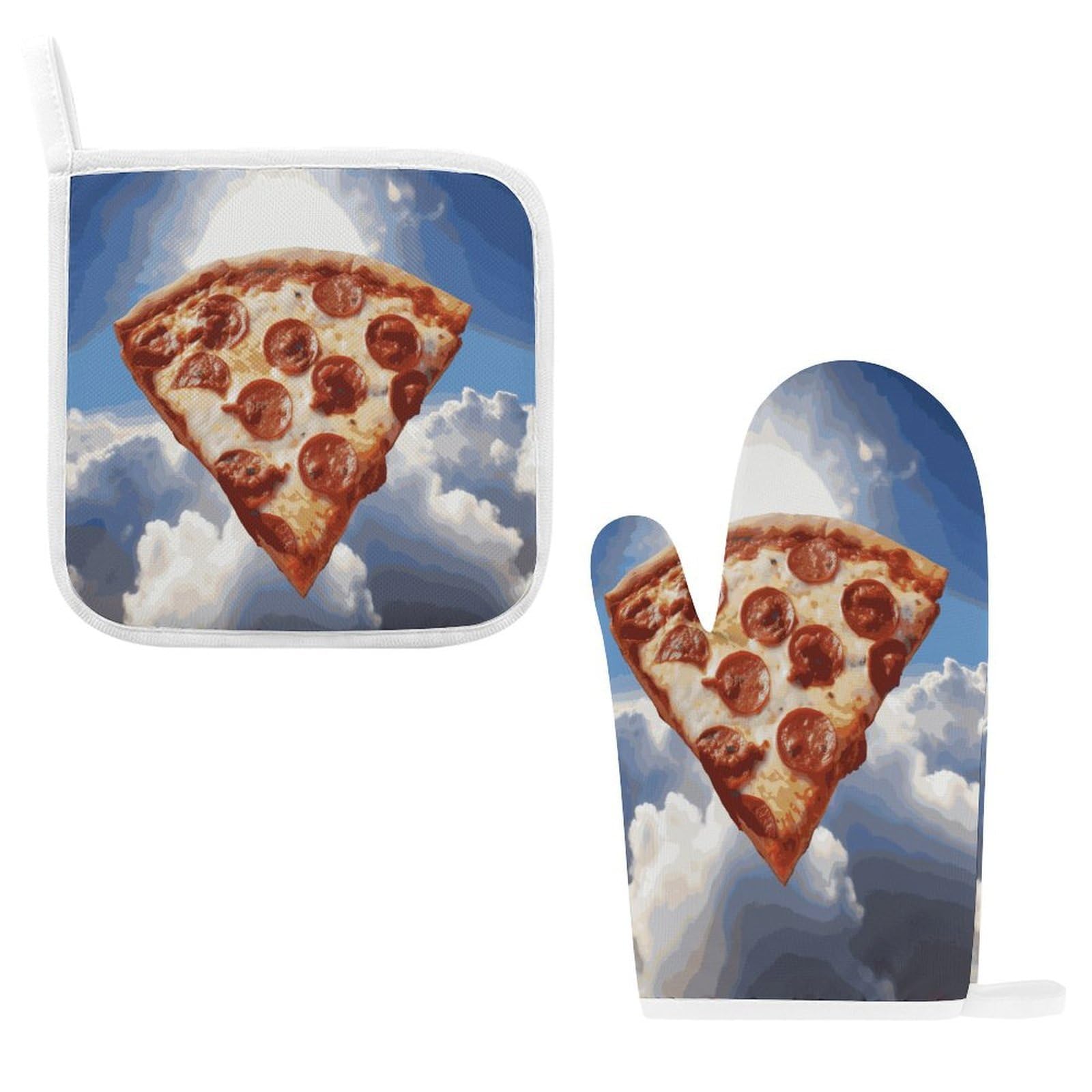Fodpand Style Pizza In The Sky Oven Mitts And Pot Holders Sets