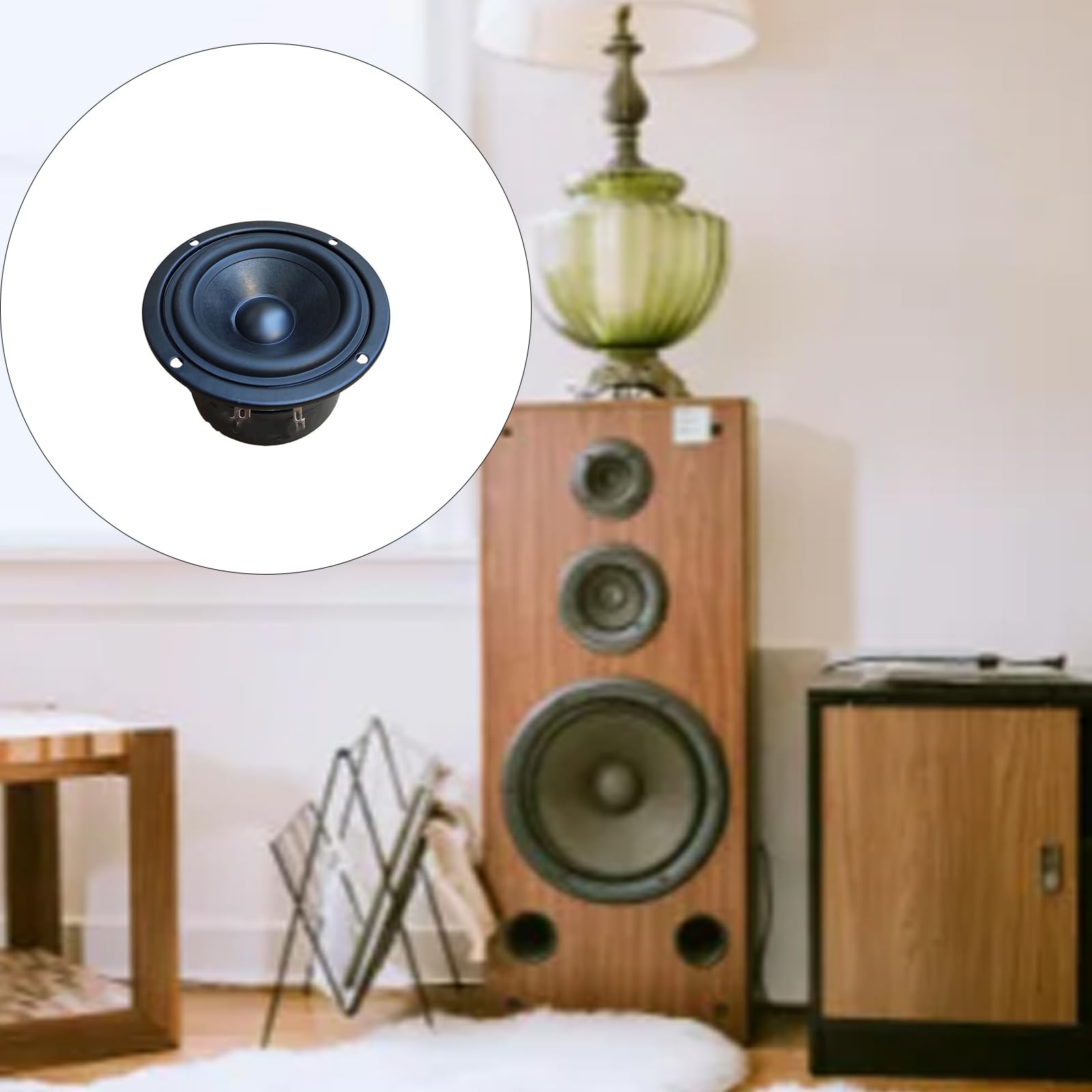 Przenośny 3-calowy okrągły subwoofer głośniki HiFi do kina domowego Łatwe konfiguracje Czułość 90 dB 15 W 4/6/8 Ohm róg
