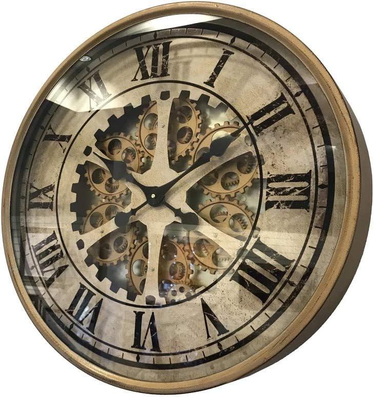 Sassy Home CA009 Brass Effect Aged Rustic Moving Motion Mechanical Gear