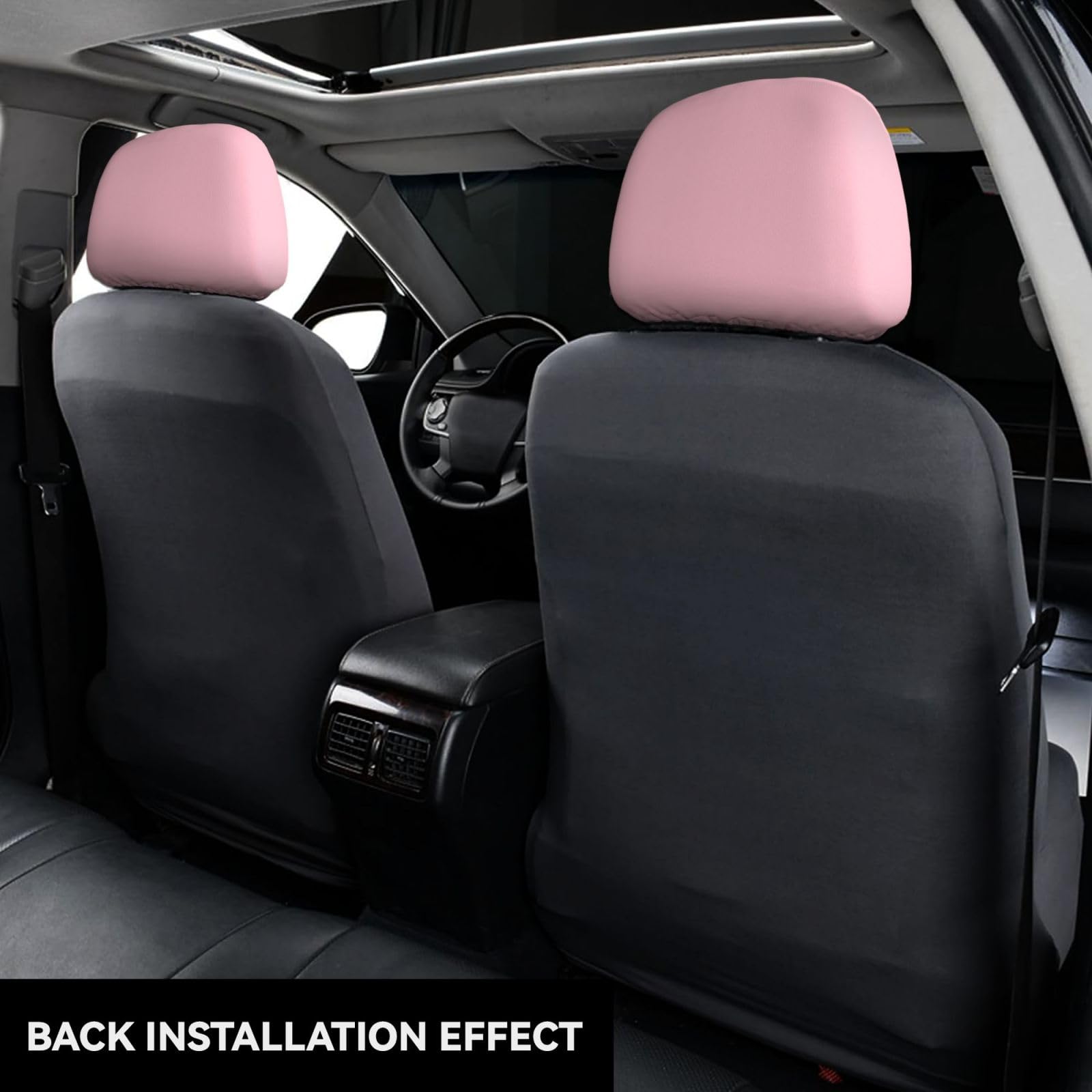 2 coperture per poggiatesta auto, elasticizzate, traspiranti
