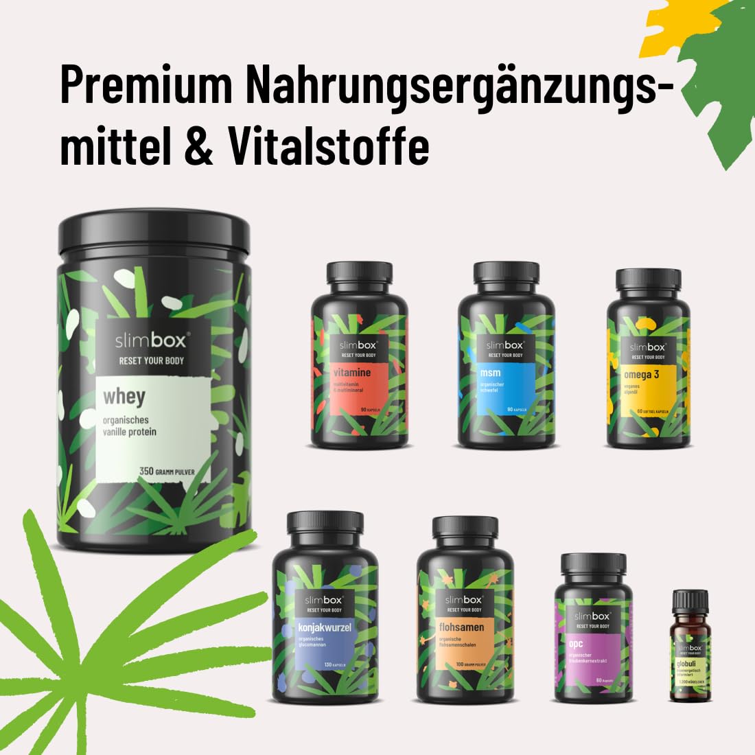 CLASSIC | 21 Tage Stoffwechselkur | Diät Set mit Eiweißpulver Vanille, 100% hormonfreie Saccharose-Globuli, Glucomannan, Flohsamenpulver, Omega-3, Multivitamine, OPC, MSM, Tee uvm.…