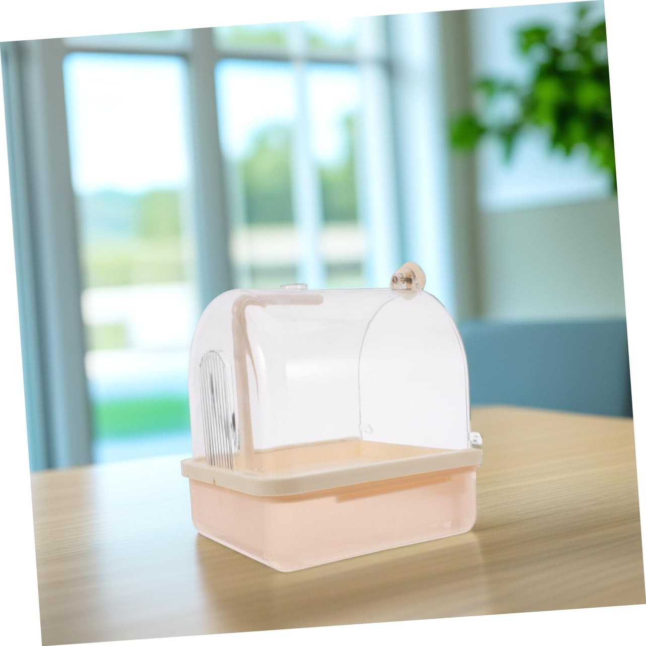 TOYANDONA Vasca da Bagno Automatica per Pappagalli, in ABS, da Esterno per Gabbia, Ambiente Confortevole, Installazione Facile