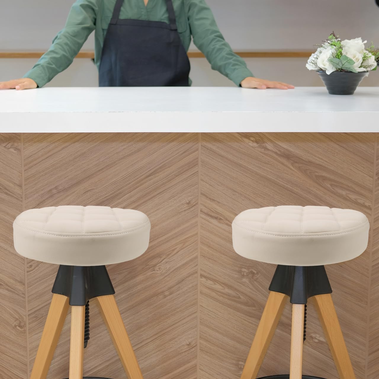 PRETYZOOM Coussin De Siège Rond en PU 12.60X12.60X2.95 Pouces Remplacement pour Tabouret De Bar Confortable Usage Restaurant Et Maison