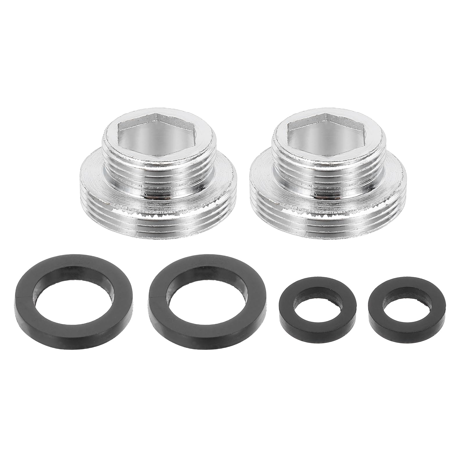 sourcing map 2Pcs Faucet Aerator Adapter, M16 Male to M22 Male with Washer, 10mm Length — image 1
