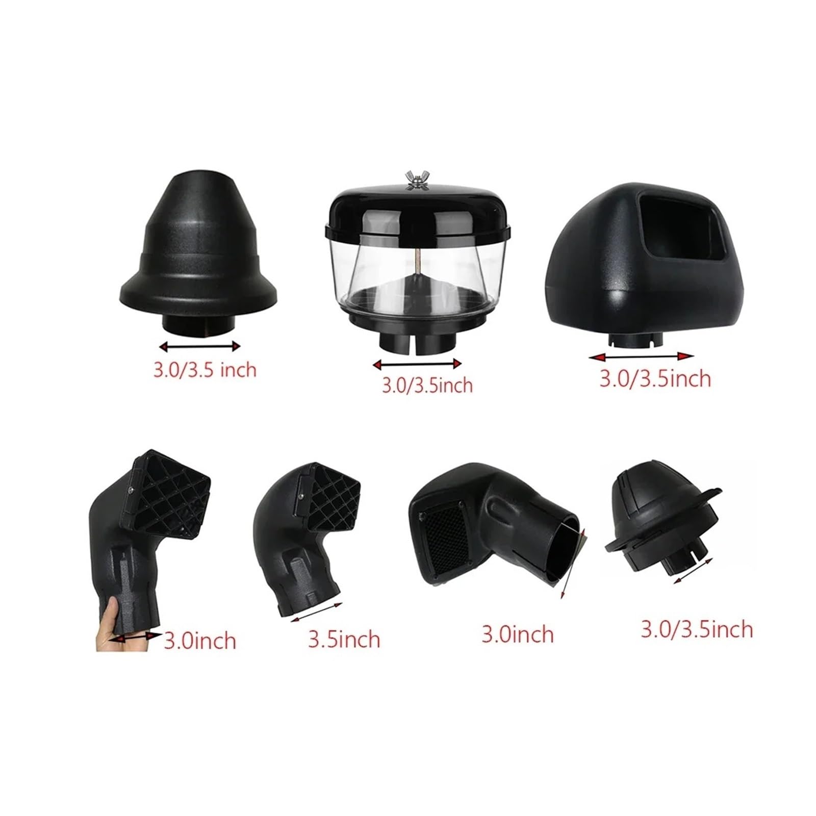 Entrada Aire Cabezal De Entrada Esnórquel Universal Para Coche, 3 Pulgadas,5, Para Todos Los Todoterrenos, Aire, Tec, Flujo, Seta Manguera Admisión(3.5 inch-3)