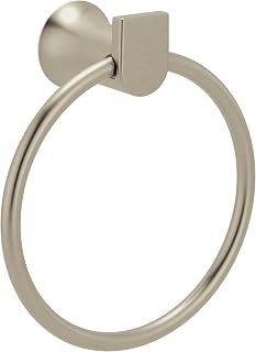 Genta LX Modern Wall Mount Bathroom Hand Towel Ring, Brushed Nickel, BH3885BN