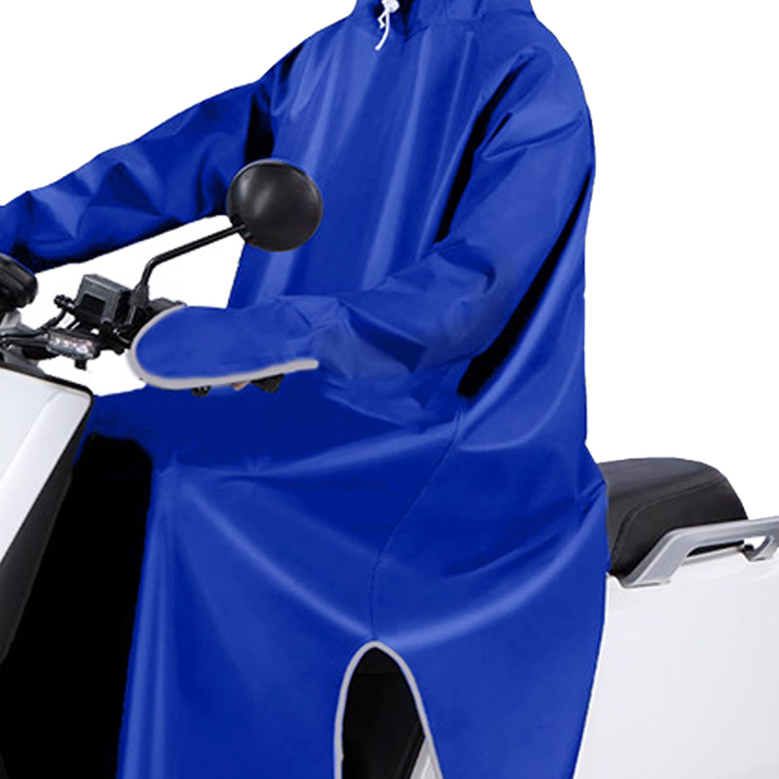 Cape De Pluie Moto Électrique Msiud - Imperméable Total Avec Casque, Résistante Aux Tempêtes, Poncho Unisexe Réutilisable Pour Scooter