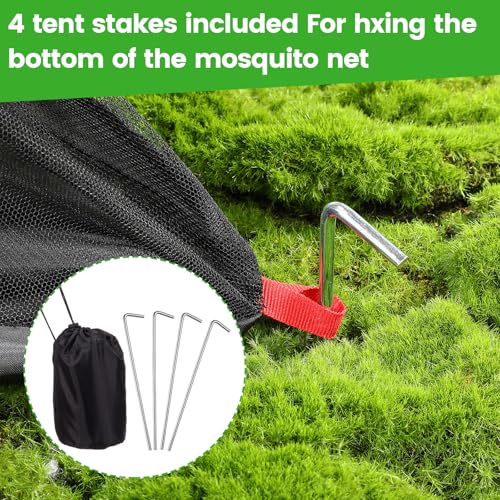 CrystalSylara 1 Set Mosquito Netting for Camping with Carry Bag Compact Lightweight Mosquito Net for Bed Outdoor Sleeping Bags Tent Screen Rooms - image 4