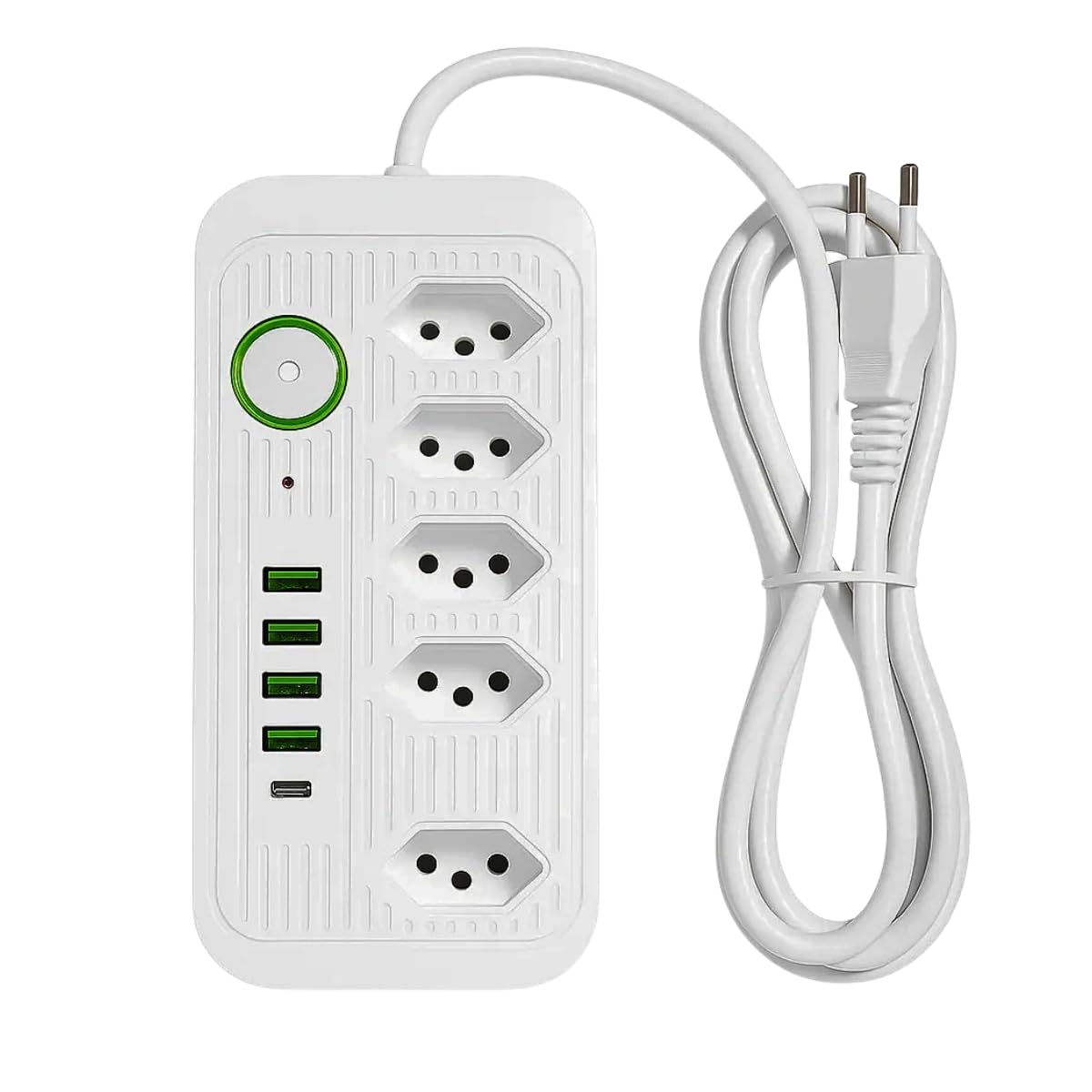 Extensão, Filtro de Linha, Régua Tomada, Régua de Energia, 5 Tomadas, 4 Interfaces USB, 1