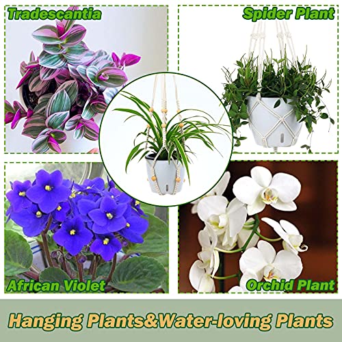 6 Pack-Macrame Plant Hanger With 6.7" Self-Watering Planter With Water Indicator For Spider Plants, Devil's Ivy,Plant Hangers Indoor With Self Watering Pots For Indoor Plants #TOP4