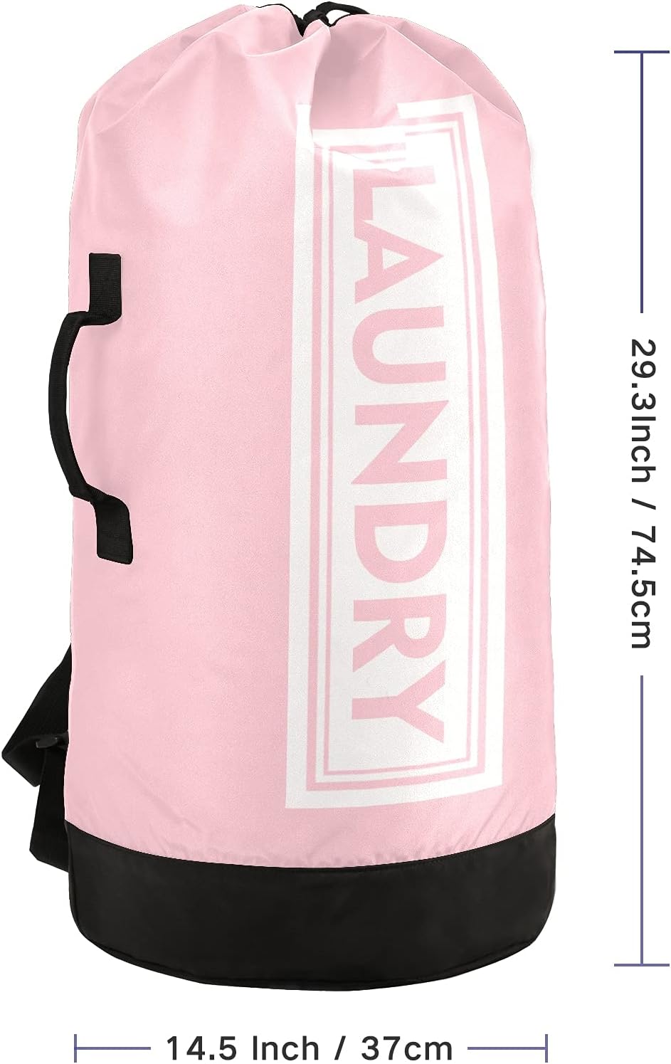 Pink Laundry Backpack Large Heavy Duty Laundry Bag with Adjustable Shoulder Straps Laundry backpack for Traveling Dirty Clothes Organizer for College Students Waterproof
