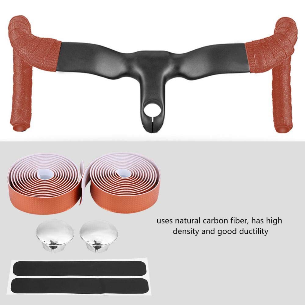 Nastro Manubrio Bici In Fibra Di Carbonio - 2 Nastri Con Bande Adesive E Tappi, Antiscivolo E Ammortizzante - Foto 9