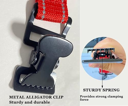 Miniatura 8 de ZHIRONGFA - Soporte de clip de guante de bomberos para equipo de trabajo, clip de cocodrilo de rescate de seguridad, paquete de 5, 6 pulgadas (rojo)