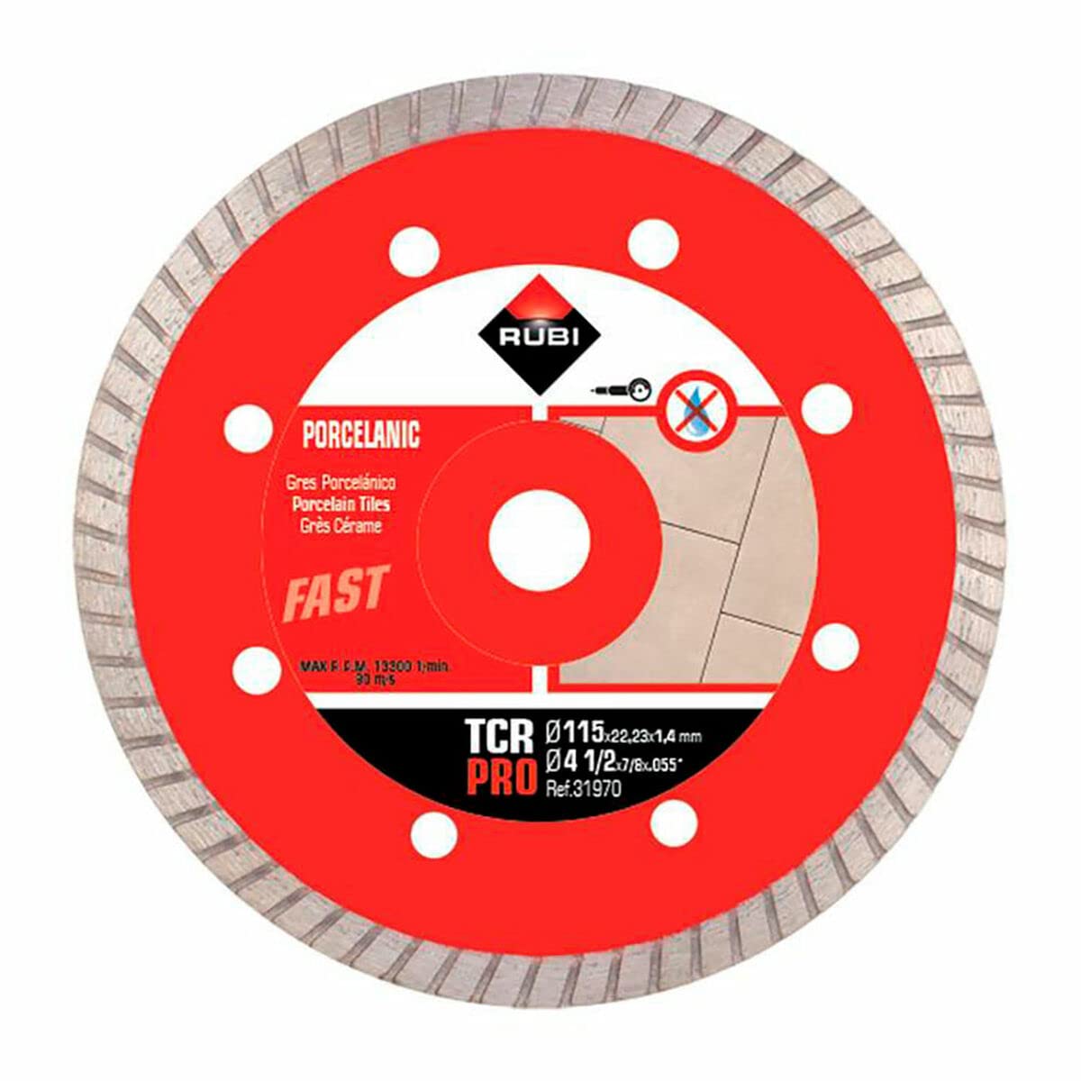 Disco diamante TCR 115 mm pro pour coupe a gres cerame et faience