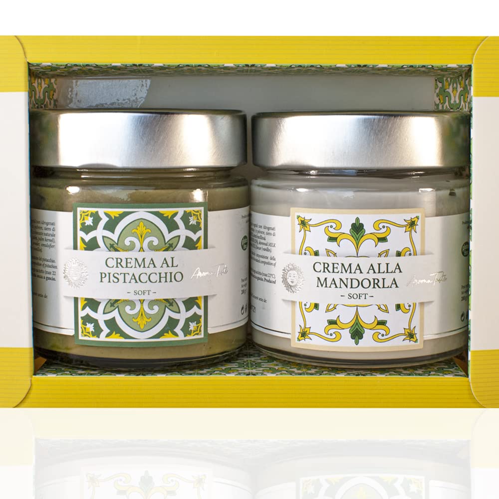 Boîte Cadeau Crème de Sicile | Amande et Pistache | Pâtisserie Italienne | 2x200g