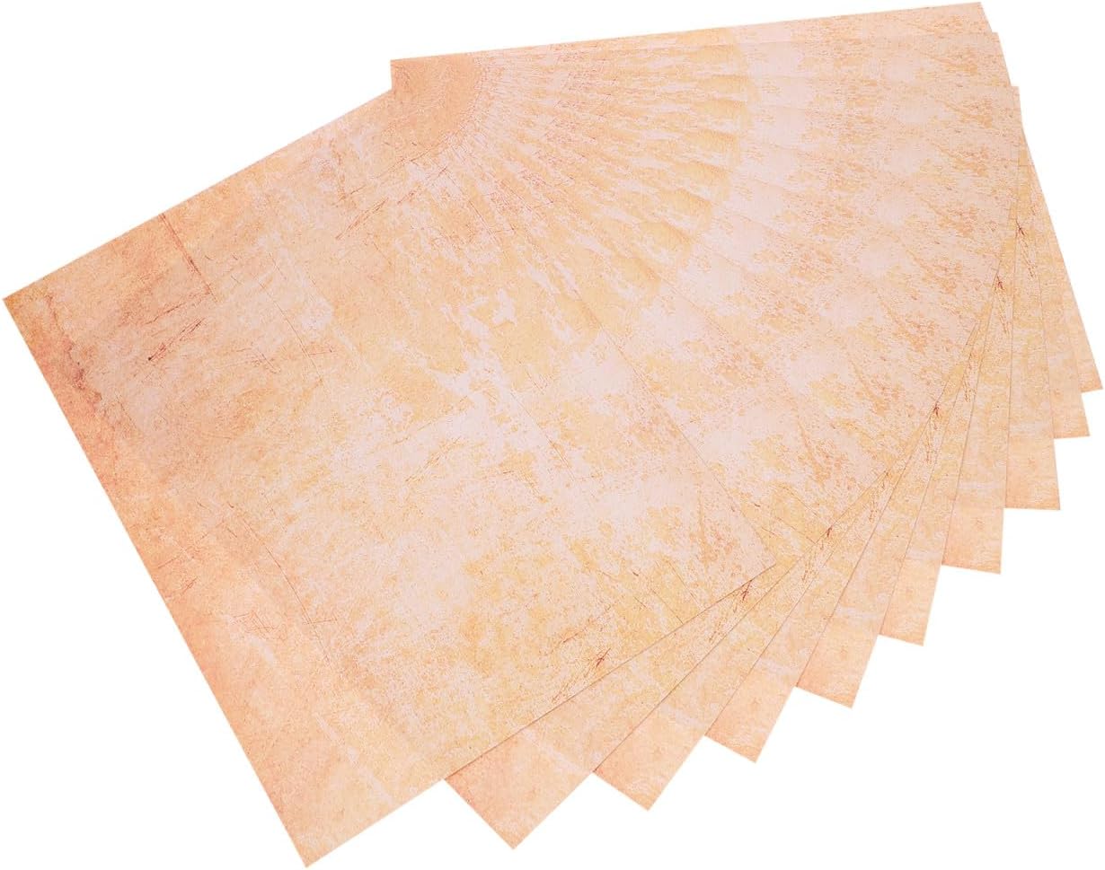 OUNONA 100pcs Vintage Style Writing Letter Paper A4 Decorative Printer Stationery Paper for Letter Writing and Invitations Retro Floral Design Suitable for Scrapbooking and Correspondence