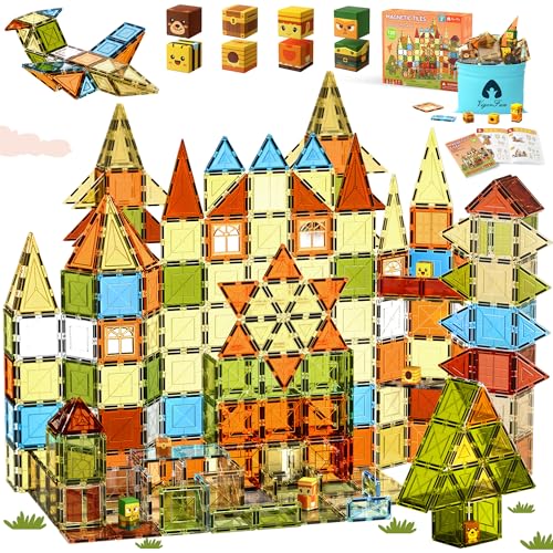VigorFun Magnetic Tiles Building Toys Set for Kids Ages 3-5 4-8, STEM Construction Kit with 8 Magnetic Blocks, Educational Sensory Magnetic Toys Gifts for Toddler Boys Girls Learning Classroom