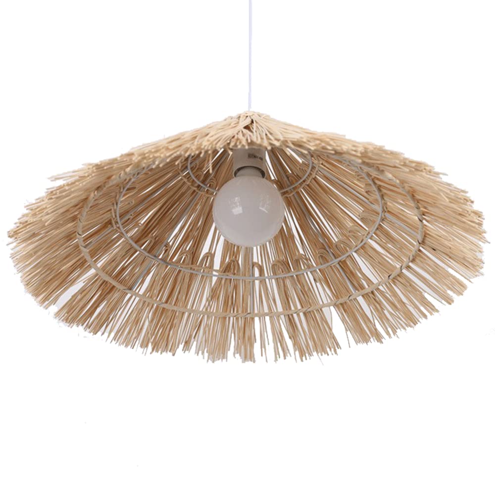 SIVAJIWicker Weaving Pendant Lights Minimalist Beige Hanging Lights Height Adjustable Chandelier Classic Wicker Hanging Lighting Fixture For Kitchen Island, Hotel, Warehouse,Study Room