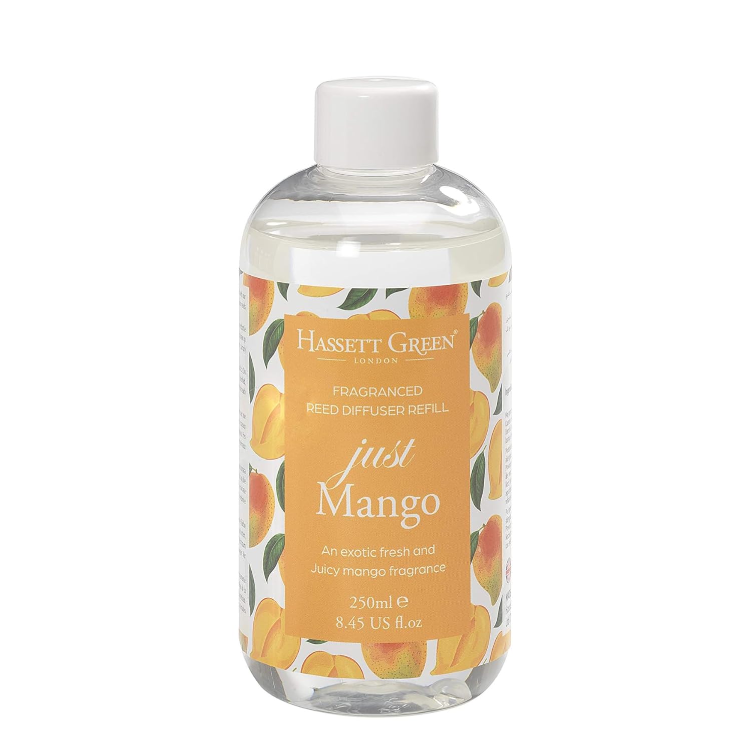 Hassett Green London - Just Mango - Fragrance Oil Reed Diffuser Refill - Larger Size 250ml Bottle