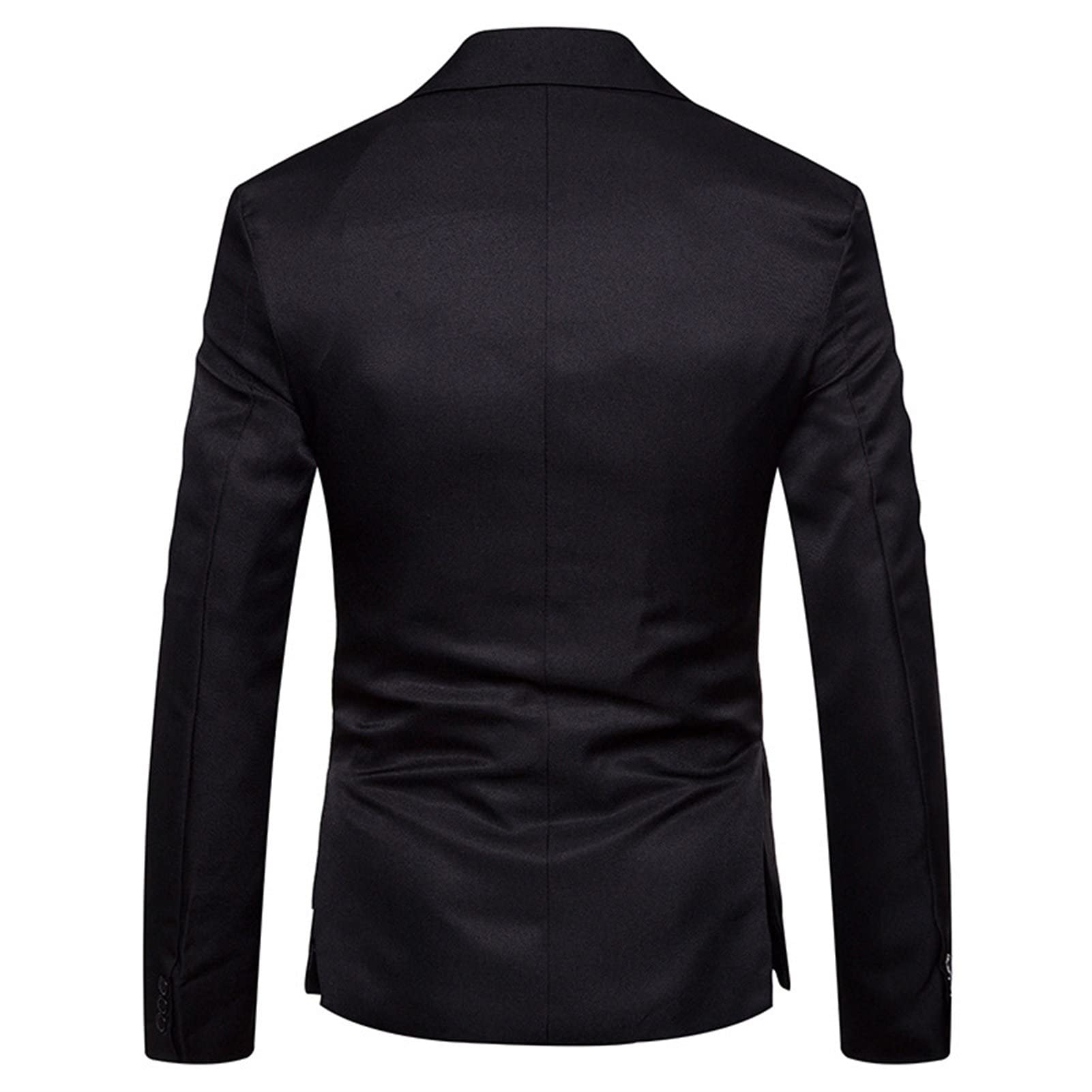 Men's Slim Fit Daily Blazer Lightweight One Button Lapel Slim Fit Business Jacket Solid Wedding Party Sport Coat (Black,Large)