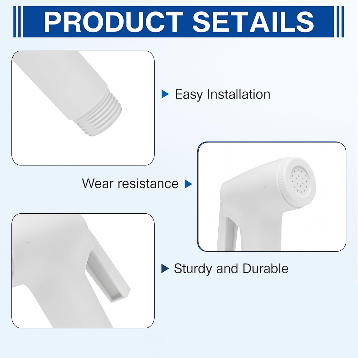 HOMEMATES White ABS Handheld Bidet Spray for Toilet, High-Pressure Jet with Leakproof Nozzle, Wall Hook & Screws for Bathroom Hygiene and Cleaning 1