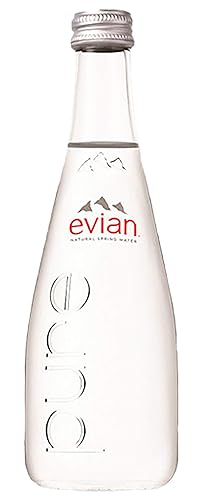 Evian - Agua de manantial natural - 25.4 oz (6 botellas de vidrio)