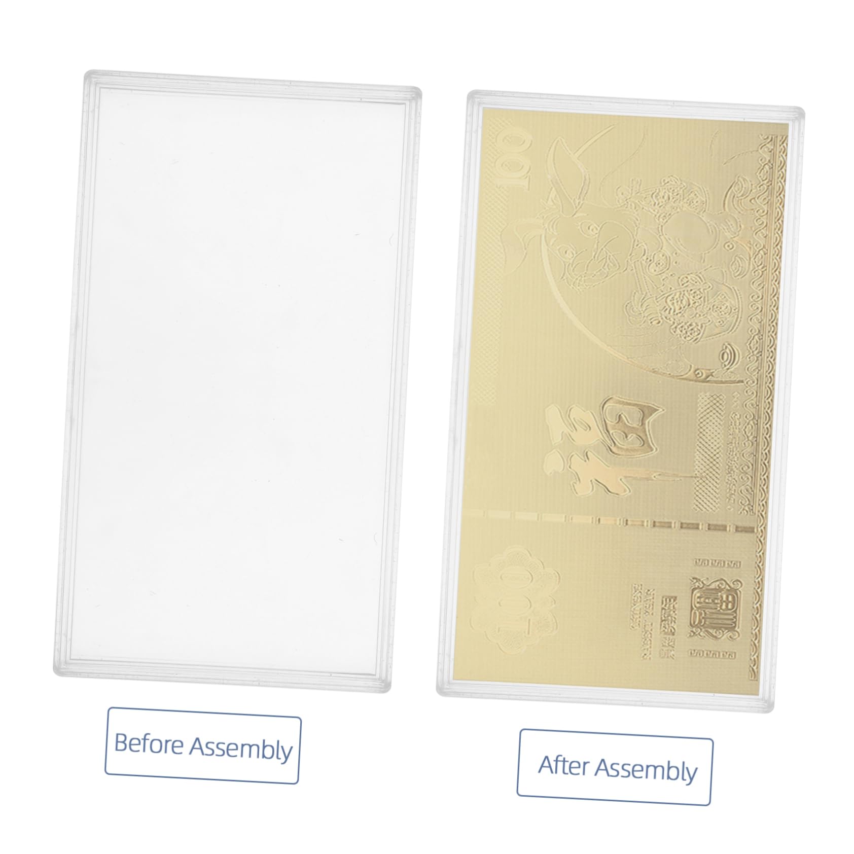 Gadpiparty 2 Sätze Banknotenbox Fall Beschützer Banknotenhalter Rechnungsinhaber Banknotenvitrine Klein Halter Sammeln Handel Displayhalter Plastik Transparent 8 Stücke * 2