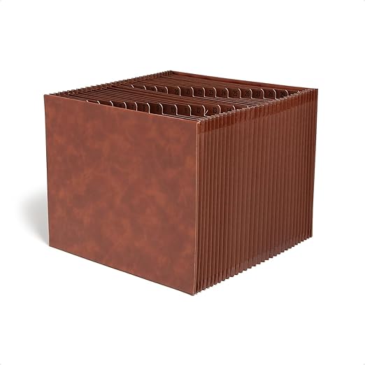 Smead Tuff Accordion File Organizer, Office Supplies, Daily 1-31 Desk Organizer, Letter Size, Premium Vegan Leather, Office Desk Accessories (73785)