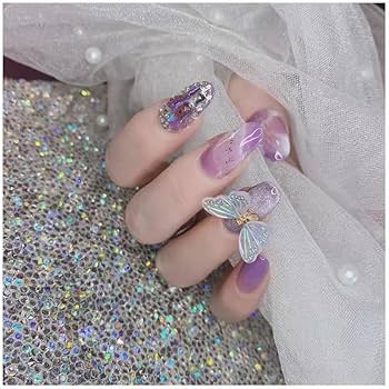 Amazon.com: 8 Pcs New 3D Butterfly Nail Accessories Shining