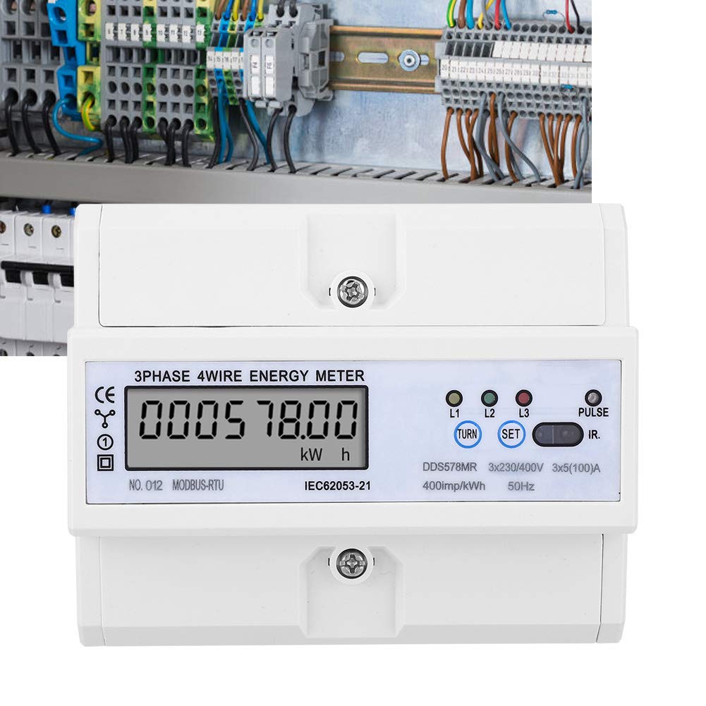 3 Faza 4 Miernik Energii, Monitor Energii Elektrycznej, Analizator z komunikacją, Wyświetlacz LCD dla Napięcia, Prądu, Częstotliwości, Współczynnika Mocy