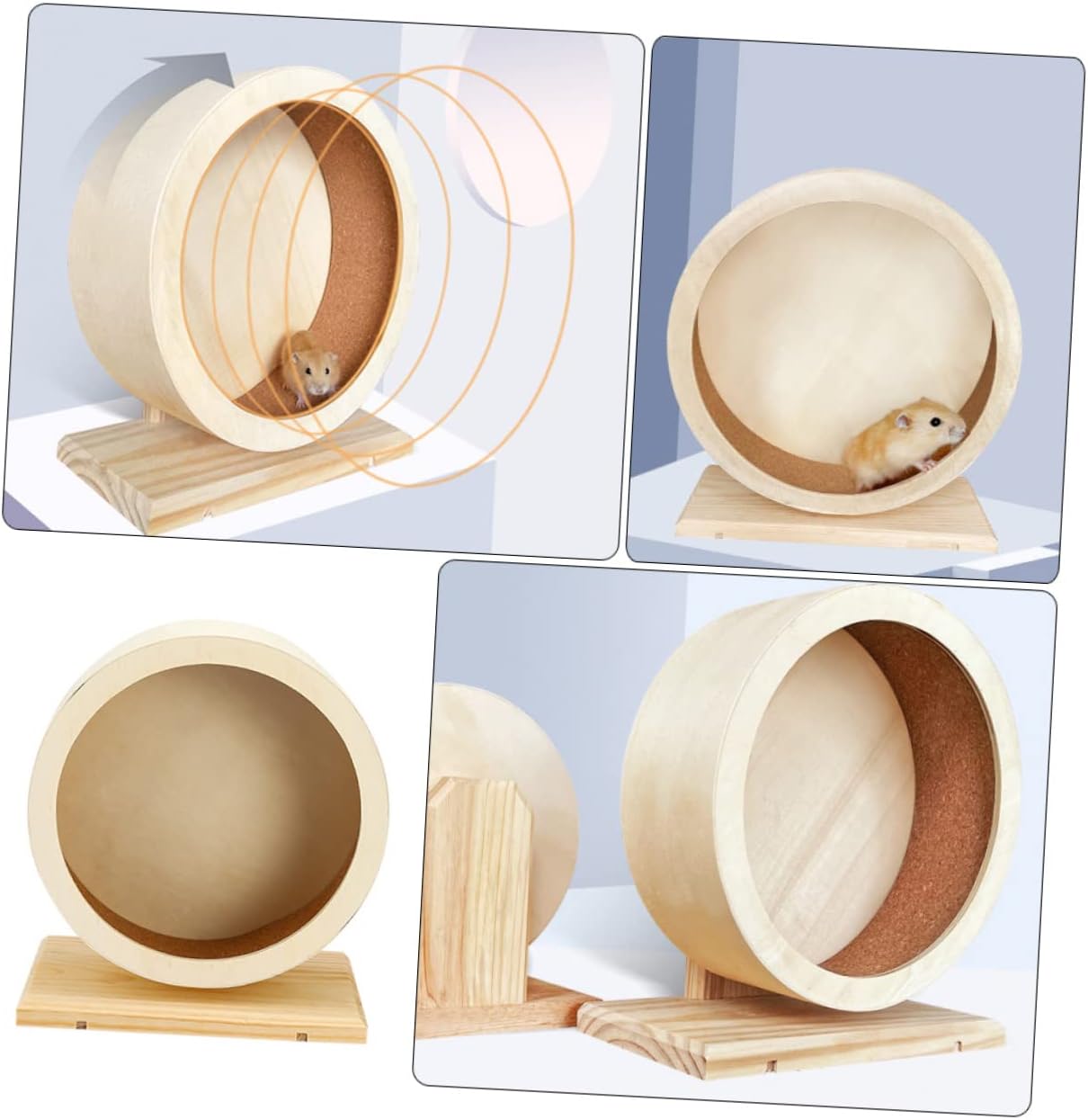 KESYOO Silent Wooden Exercise Wheel Toy for Hamster Hedgehog and Small Pets 12-inch Size for PET Play and Exercise Accessories