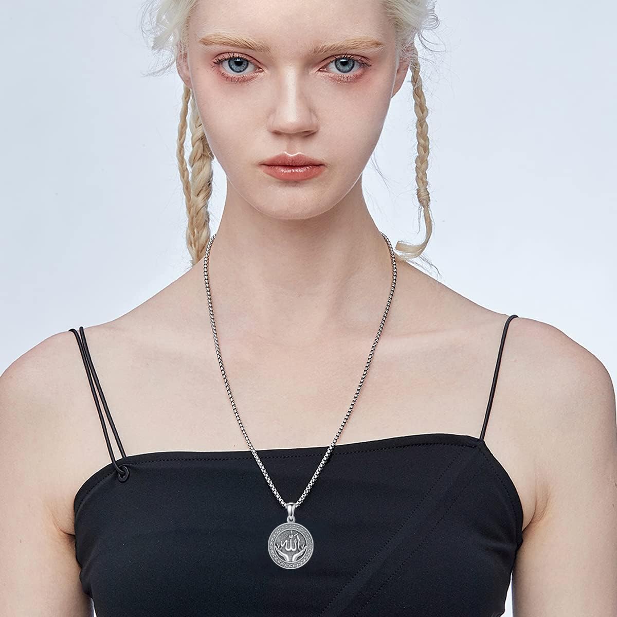 Collana Allah in argento sterling 925, collana con ciondolo musulmano arabo, gioielli religiosi musulmani Islam, regali per donne e uomini