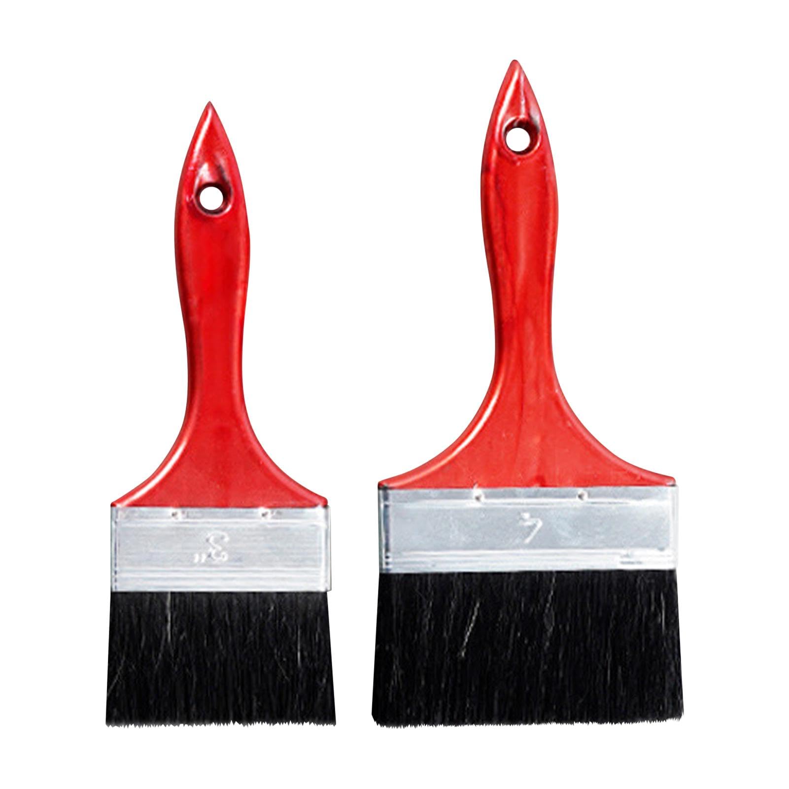 2 Pcs Paint Brush Set, 1 x 3" & 1 x 4" Shed & Fence Paint Brushes Set, Boiled Bristle Paint-Brushes, Big and Small Wooden Handle Masonry Brushes for small Edging Painting, Large Surface Decorating