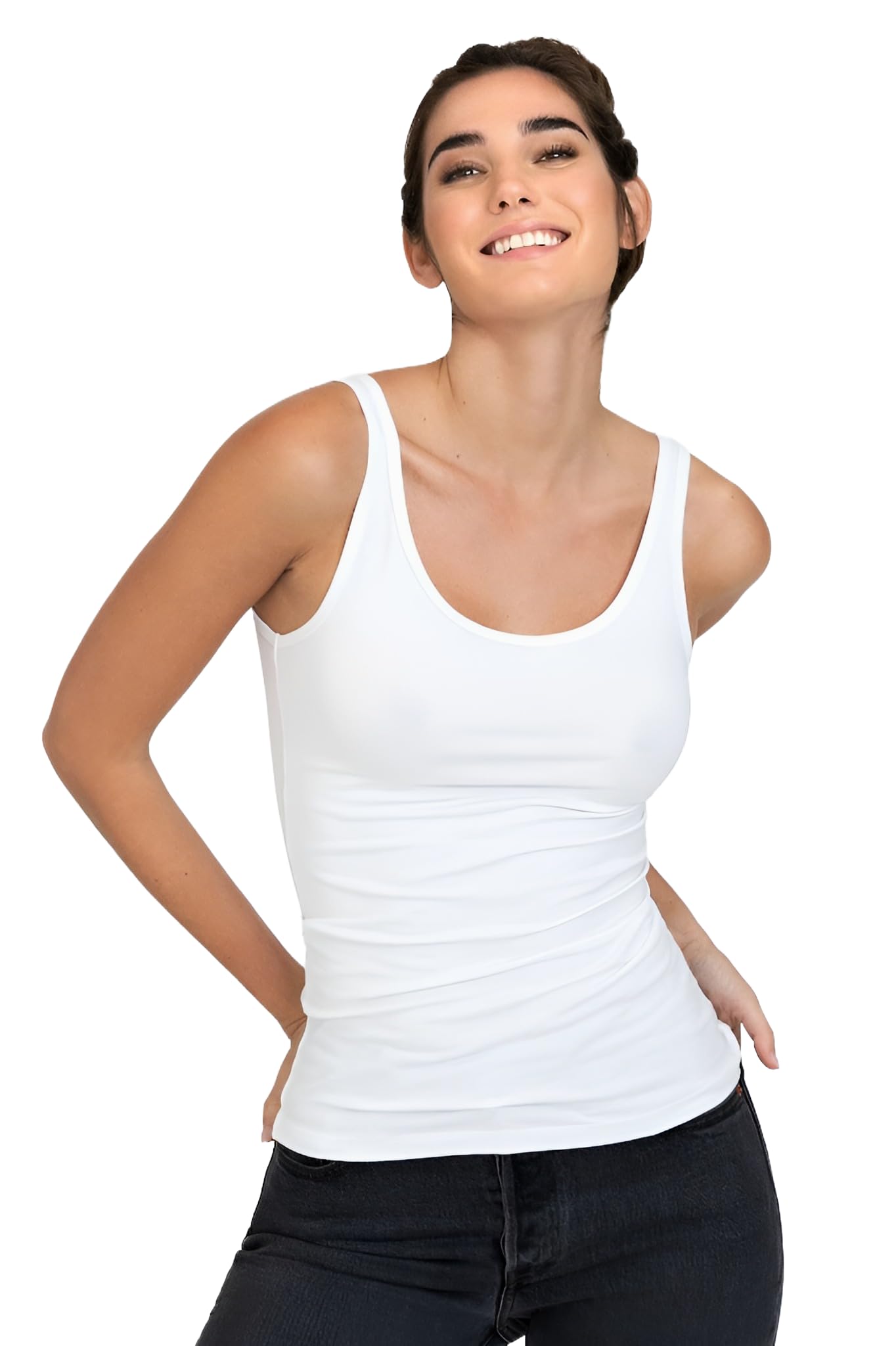 Women's Cotton Tank Top | Soft Stretchable Camisole with Spaghetti Straps Innerwear Sando for Girls & Ladies | Comfortable Undershirt for Layering