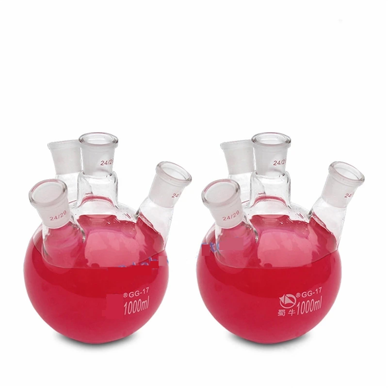 Frasco de destilación de cuatro plazas de vidrio de borosilicato alto de laboratorio de 1 pieza de 100ml-2000ml(1000ml 24x4)
