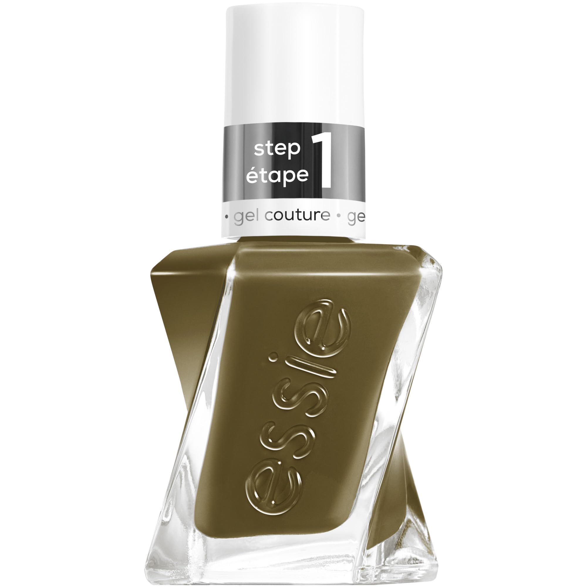 gel couture by essie gel-like nail polish, up to 15 days of wear, no UV lamp, removes like regular polish, vegan, shade: totally plaid (khaki green), 13.5ml