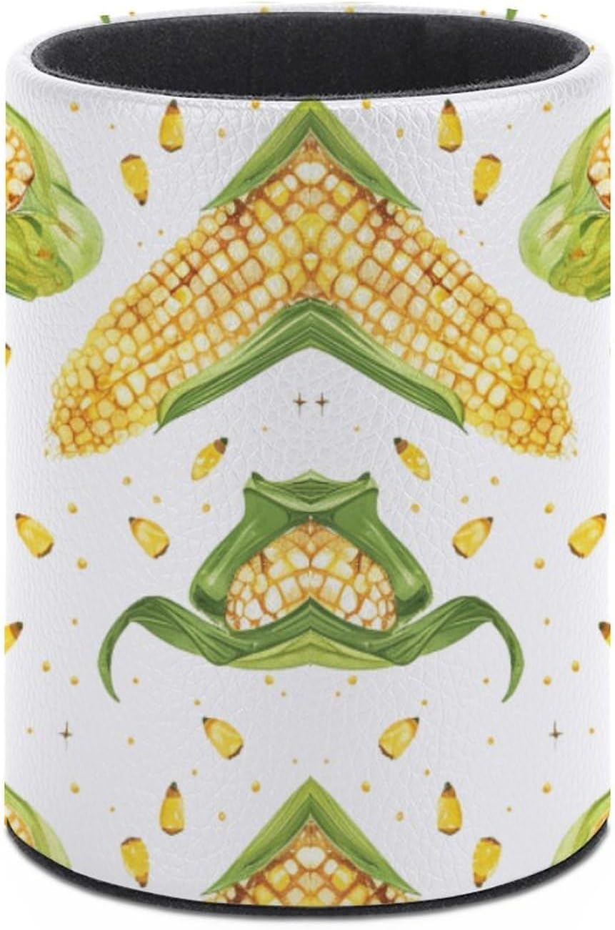 Cartoon Corn Cob Pen Holders for Desk Leather Pencil Cup image 3