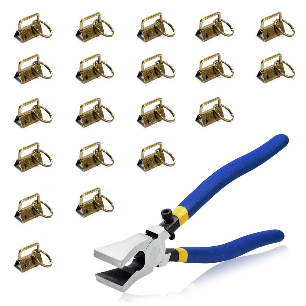 SPEEDWOX 20 Sets Key Chain Fob Hardware Set with Split Rings Key Fob