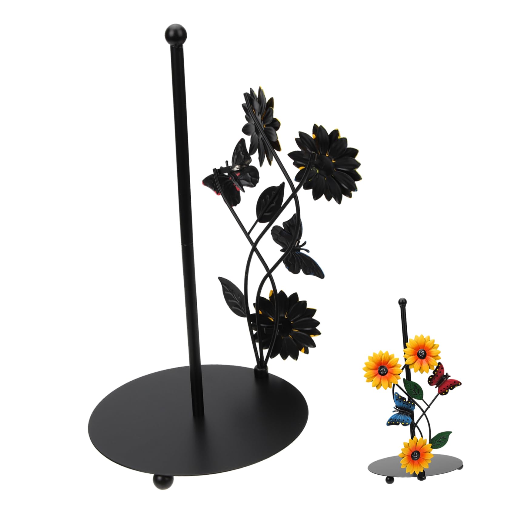LABRIMP Porta Rotolo Carta Cucina Supporto Stabile e Pratico in Metallo a Forma di Girasole per Asciugatutto per Arredamento Casa e Sala da Pranzo