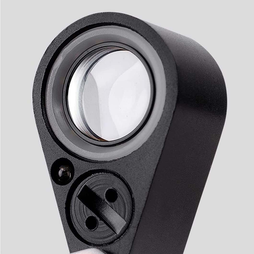 Vergrößerungsglas, Mini-Lupe aus Metall, Faltbare Taschenlupe mit LED, beleuchtete Juwelierlupe, Lupe zum Löten, Inspektion, Münzen, Schmuck, 30-fache Brille (Größe: 10 x) Safehappy