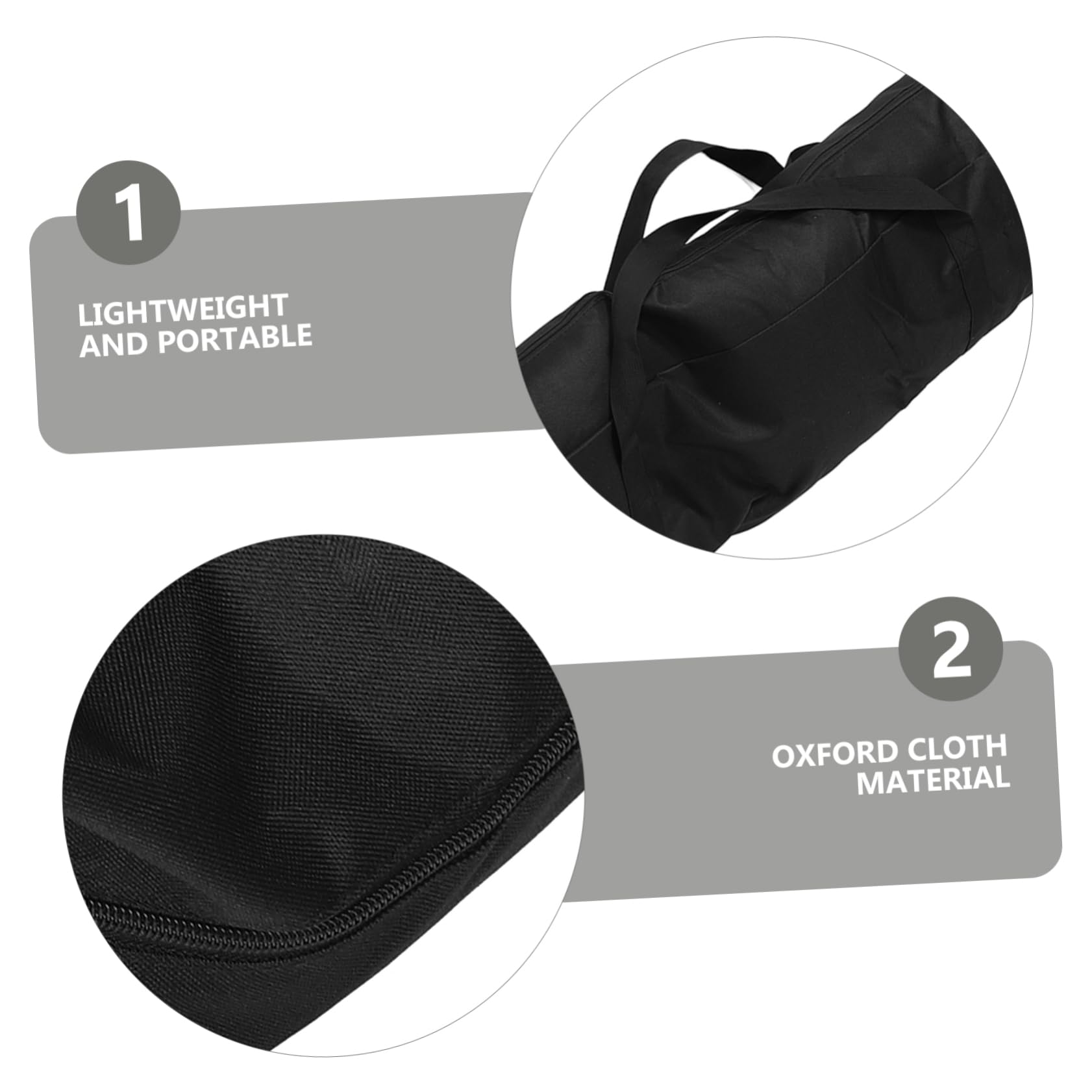 Happyyami Borsa da Campeggio Leggeri Grande Capacità Nera Oxford e Pvc Accessori Camper Scomparti Multipli per Attività All'aperti