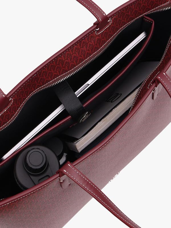 Image of Kazo Marcelle Tote | Premium Faux Leather Handbag for Women | Spacious Printed Shopper with All-Over KZ Logo | Fits 15 inch Laptop
