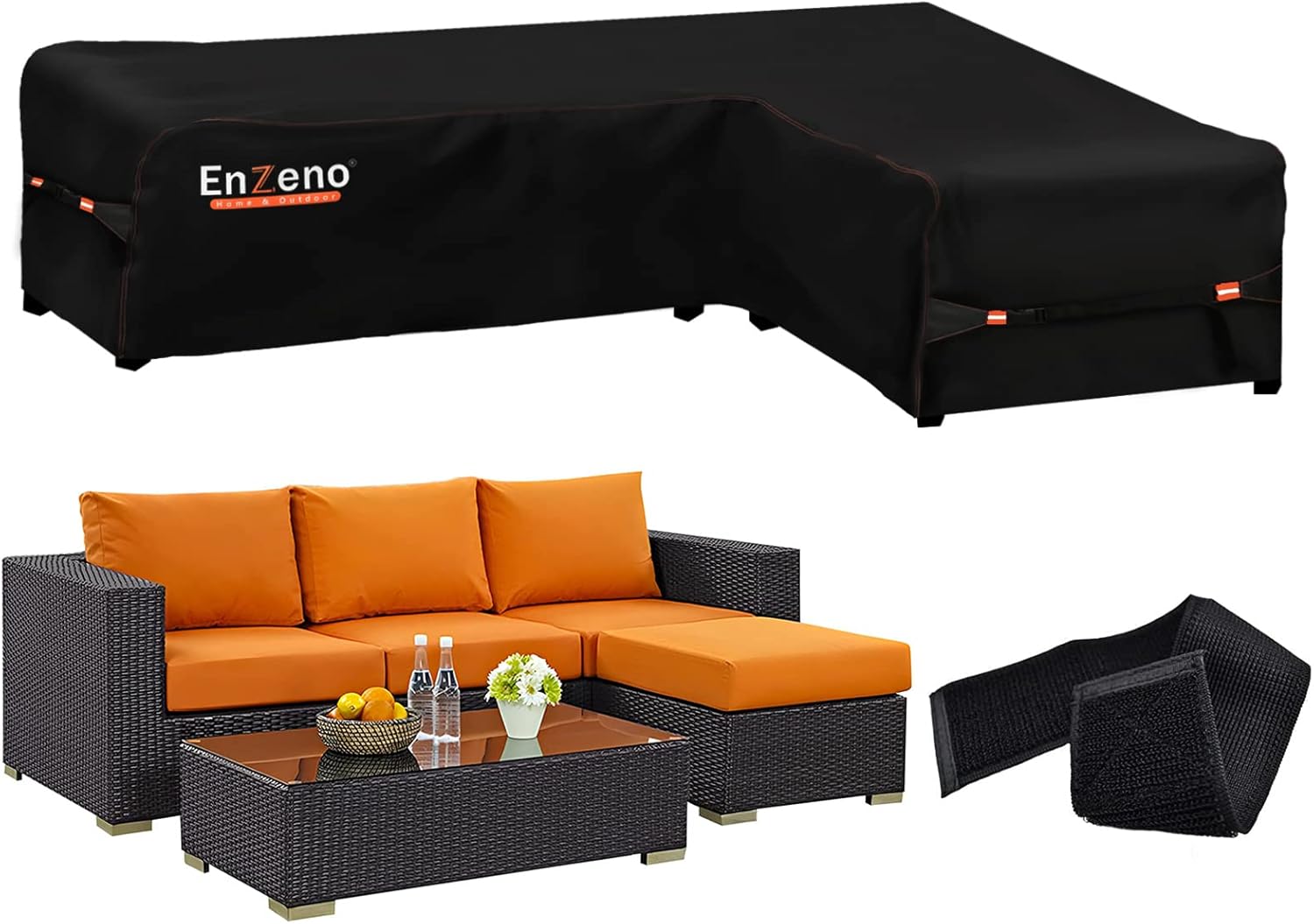 Enzeno Garden LShape Furniture Cover Waterproof, 420D Heavy Duty