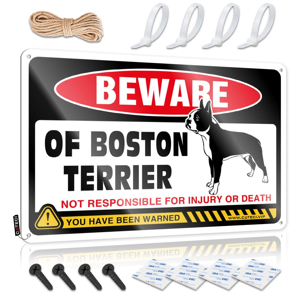 Boys Room Decor Teenager Beware Of Boston Terrier Tin Sign Bar Signs For Man Cave Beer Signs For Bar(30X40CM)