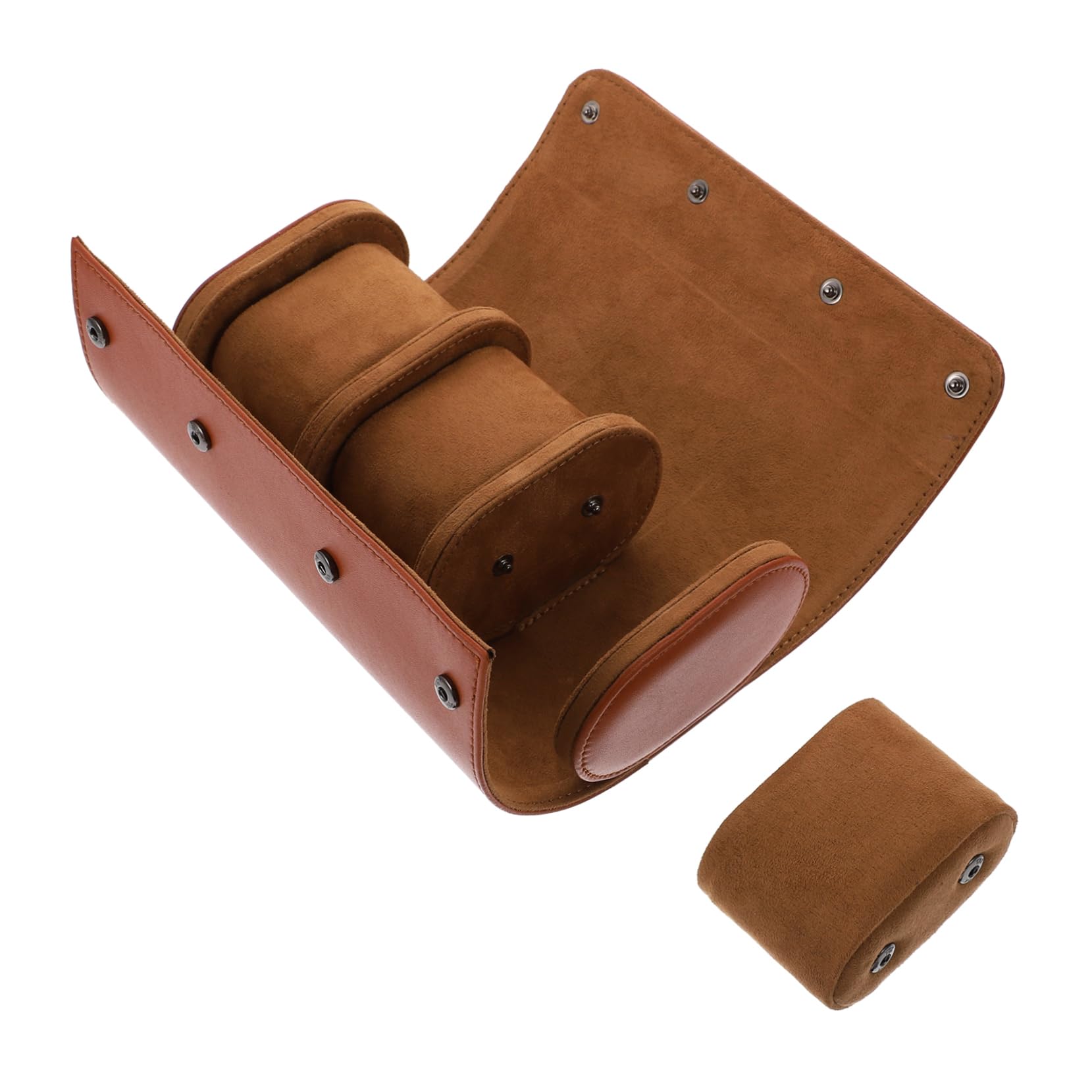 Homoyoyo Slots Watch Holder Portable Watch Storage Box with Soft Interior Sturdy Construction and Secure Button Closure for Travel and Display Elegant Organizer for Men and Women